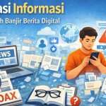 ilustrasi literasi informasi digital di tengah banjir berita online