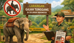larangan gajah tunggang di lembaga konservasi Indonesia