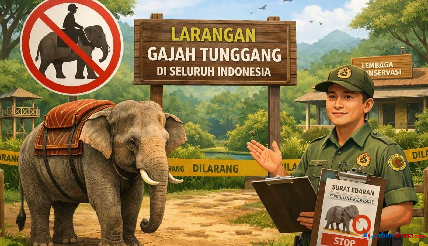 larangan gajah tunggang di lembaga konservasi Indonesia