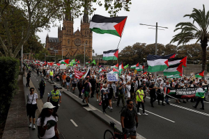 Demonstrasi Besar di Australia Tolak Kunjungan Presiden Israel