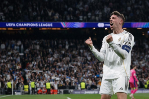 Real Madrid Manchester City Liga Champions Federico Valverde merayakan gol