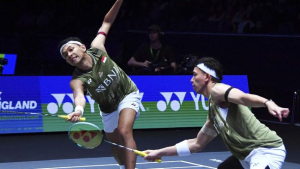 Indonesia Kejuaraan Asia 2026 ganda putra bertanding di lapangan bulu tangkis