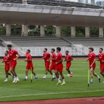 Indonesia vs Saint Kitts latihan Timnas Indonesia di Stadion Madya Senayan Jakarta