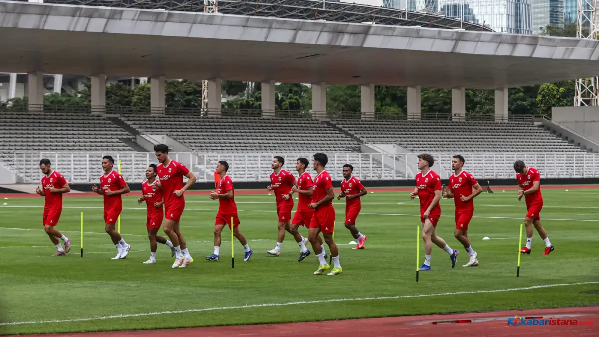 Indonesia vs Saint Kitts latihan Timnas Indonesia di Stadion Madya Senayan Jakarta