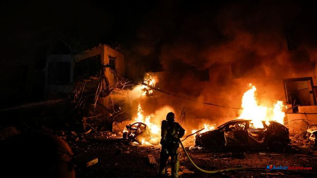 Situasi kebakaran pascaserangan di Timur Tengah saat eskalasi konflik dan ancaman terhadap pangkalan militer AS meningkat