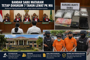 bandar sabu Mataram dalam persidangan di pengadilan negeri