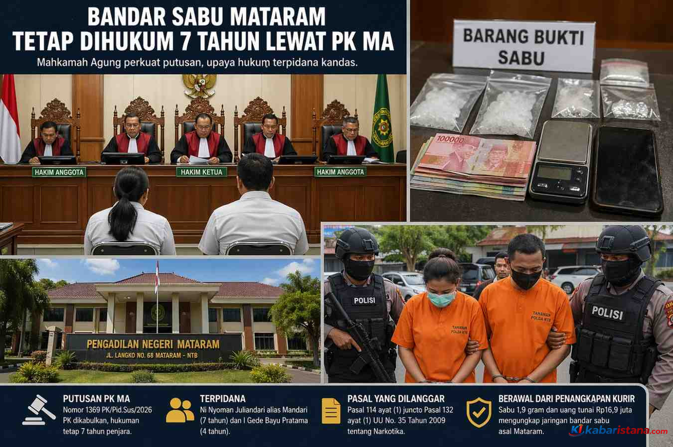 bandar sabu Mataram dalam persidangan di pengadilan negeri