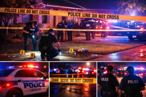 penembakan Shreveport Louisiana lokasi kejadian polisi melakukan penyelidikan