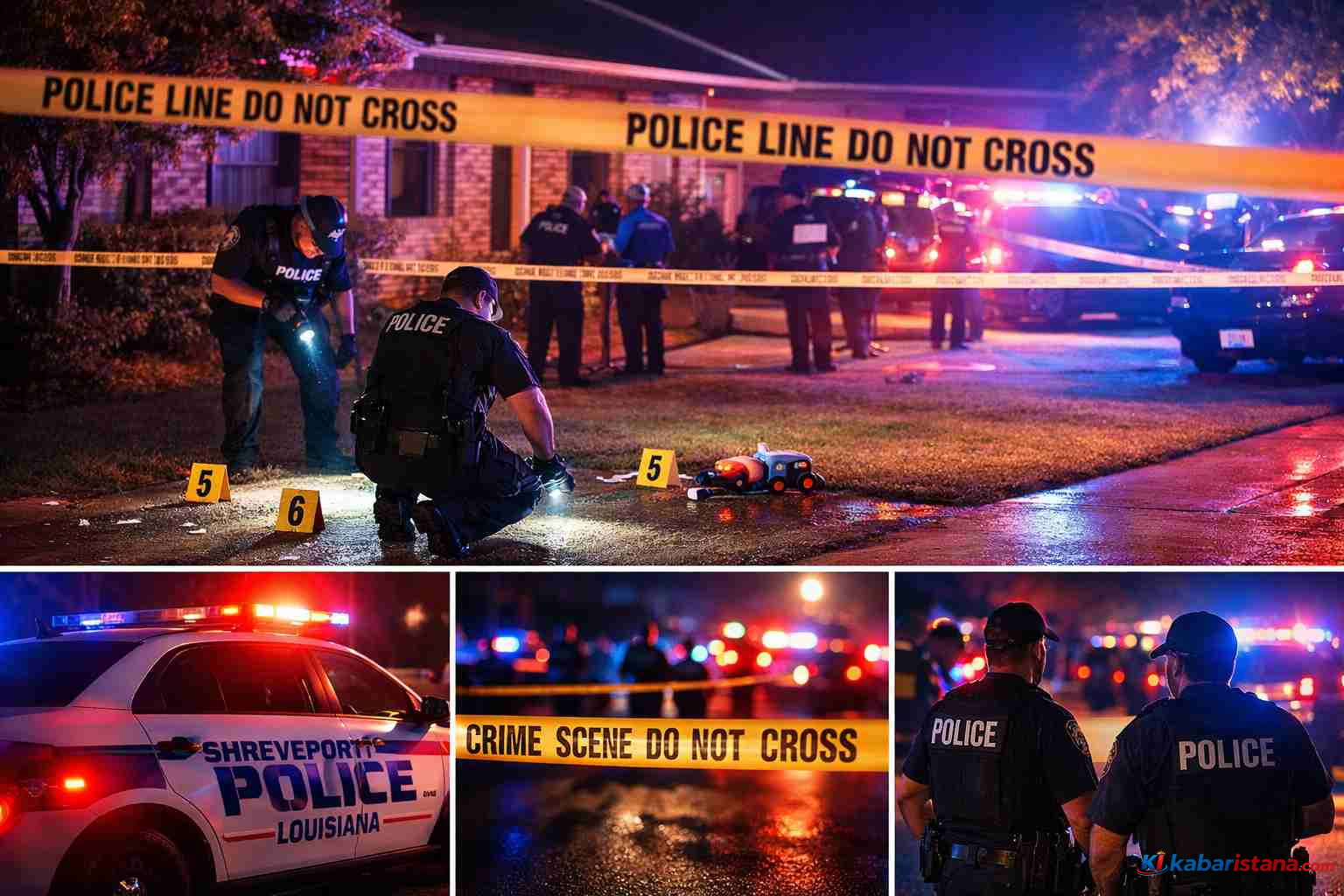 penembakan Shreveport Louisiana lokasi kejadian polisi melakukan penyelidikan