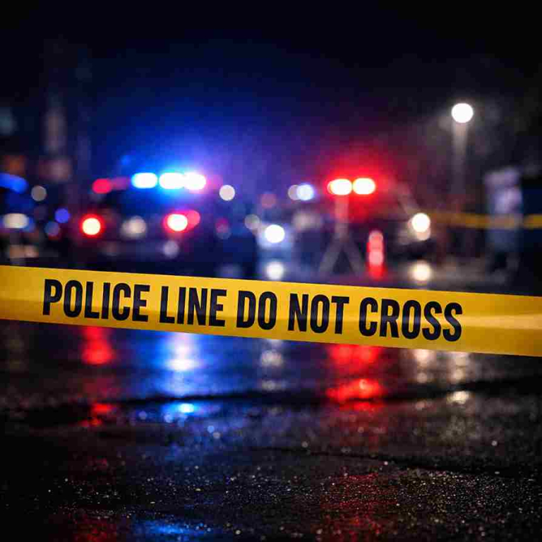 kekerasan seksual anak Sukapura ilustrasi garis polisi malam hari