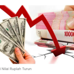nilai tukar rupiah turun terhadap dolar AS