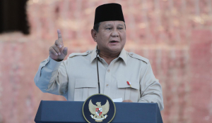 Prabowo Satgas PKH saat menghadiri penyerahan penyelamatan keuangan negara di Kejaksaan Agung Jakarta