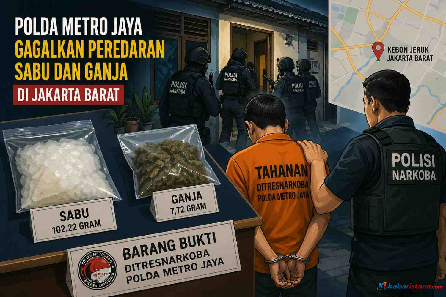 Ilustrasi peredaran sabu ganja digagalkan Polda Metro Jaya di Jakarta Barat