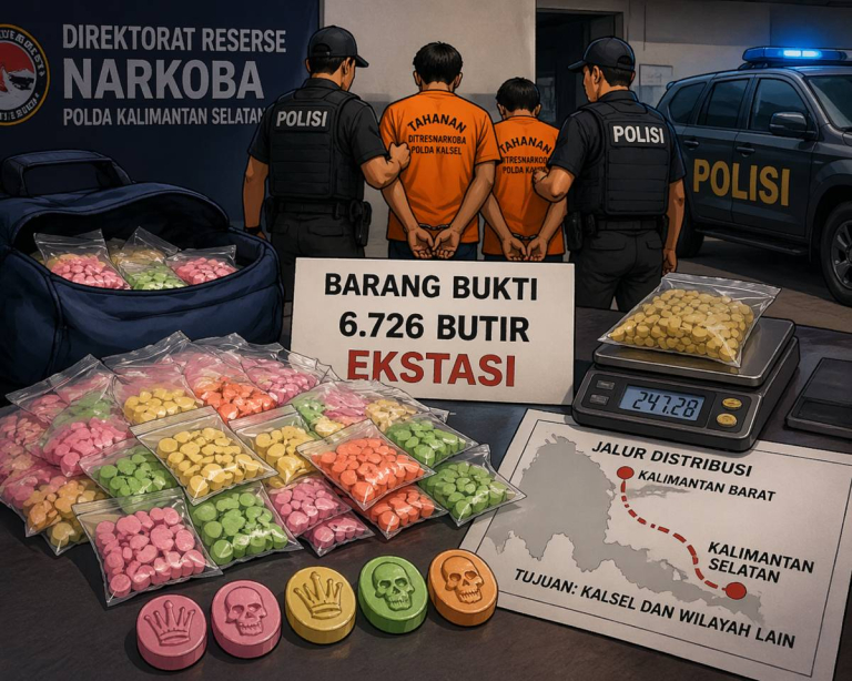 Barang bukti ekstasi antarprovinsi Kalsel yang disita polisi dari jaringan narkoba di Kabupaten Banjar