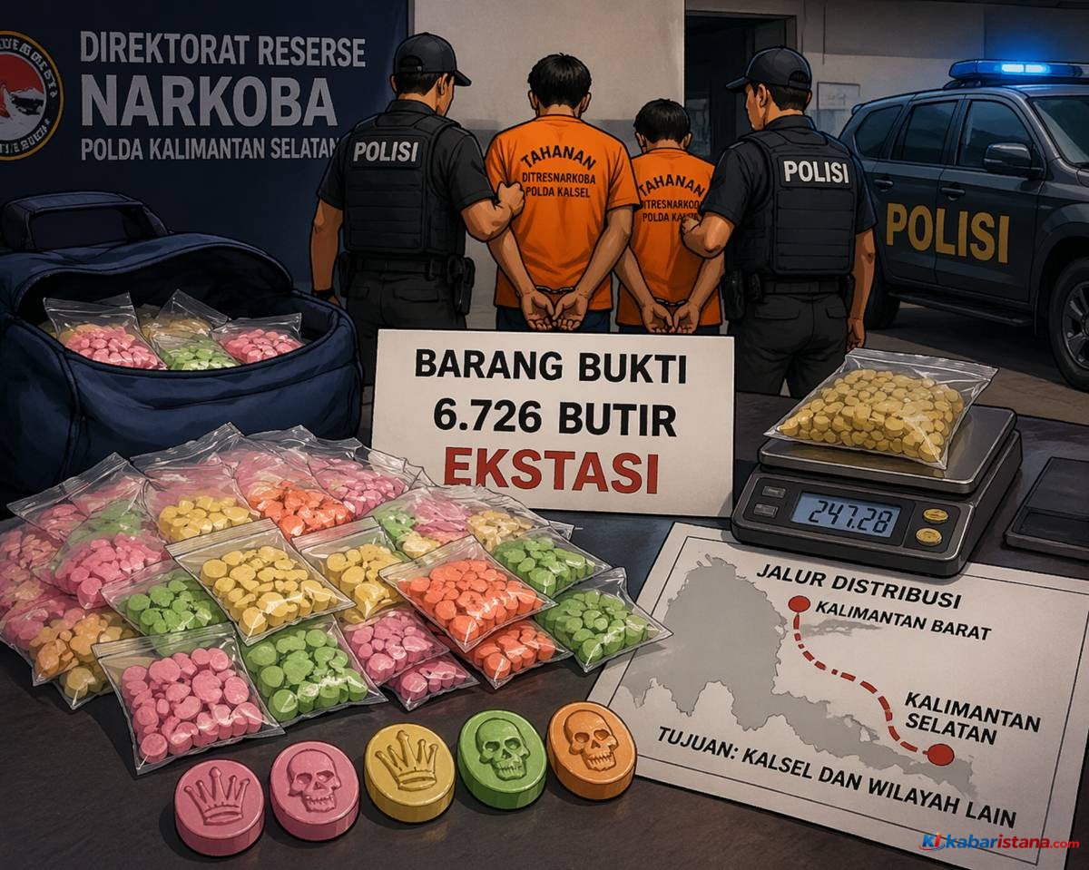 Barang bukti ekstasi antarprovinsi Kalsel yang disita polisi dari jaringan narkoba di Kabupaten Banjar