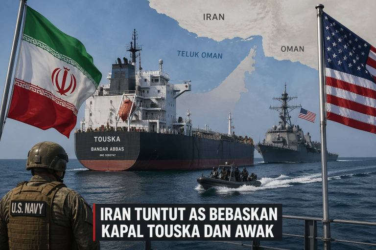 bebaskan kapal Touska di Teluk Oman saat Iran tuntut AS lepaskan kapal dan awak