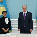 Retno Marsudi air bertemu Presiden Kazakhstan Tokayev di Astana