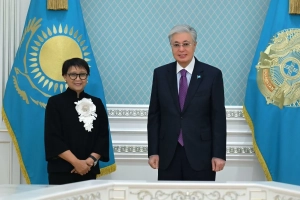 Retno Marsudi air bertemu Presiden Kazakhstan Tokayev di Astana