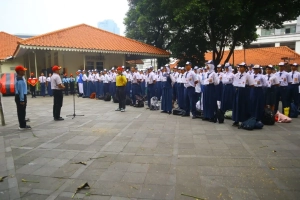 Paskibra Gedung Joang 45 saat mengikuti seleksi upacara 17 Agustus