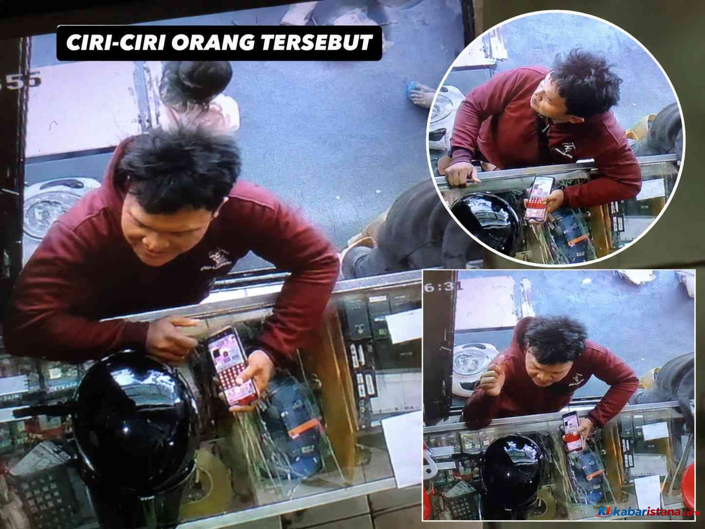 Dugaan pencurian Toko Sandy terekam CCTV di Jalan Bandang Palukka saat korban kehilangan uang dan dokumen penting.