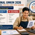 PPh Final UMKM 2026, ilustrasi pelaku usaha kecil mempelajari aturan baru tarif pajak 0,5 persen