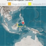 Peta lokasi Gempa Laut Sulawesi dan wilayah terdampak tsunami skala mikro