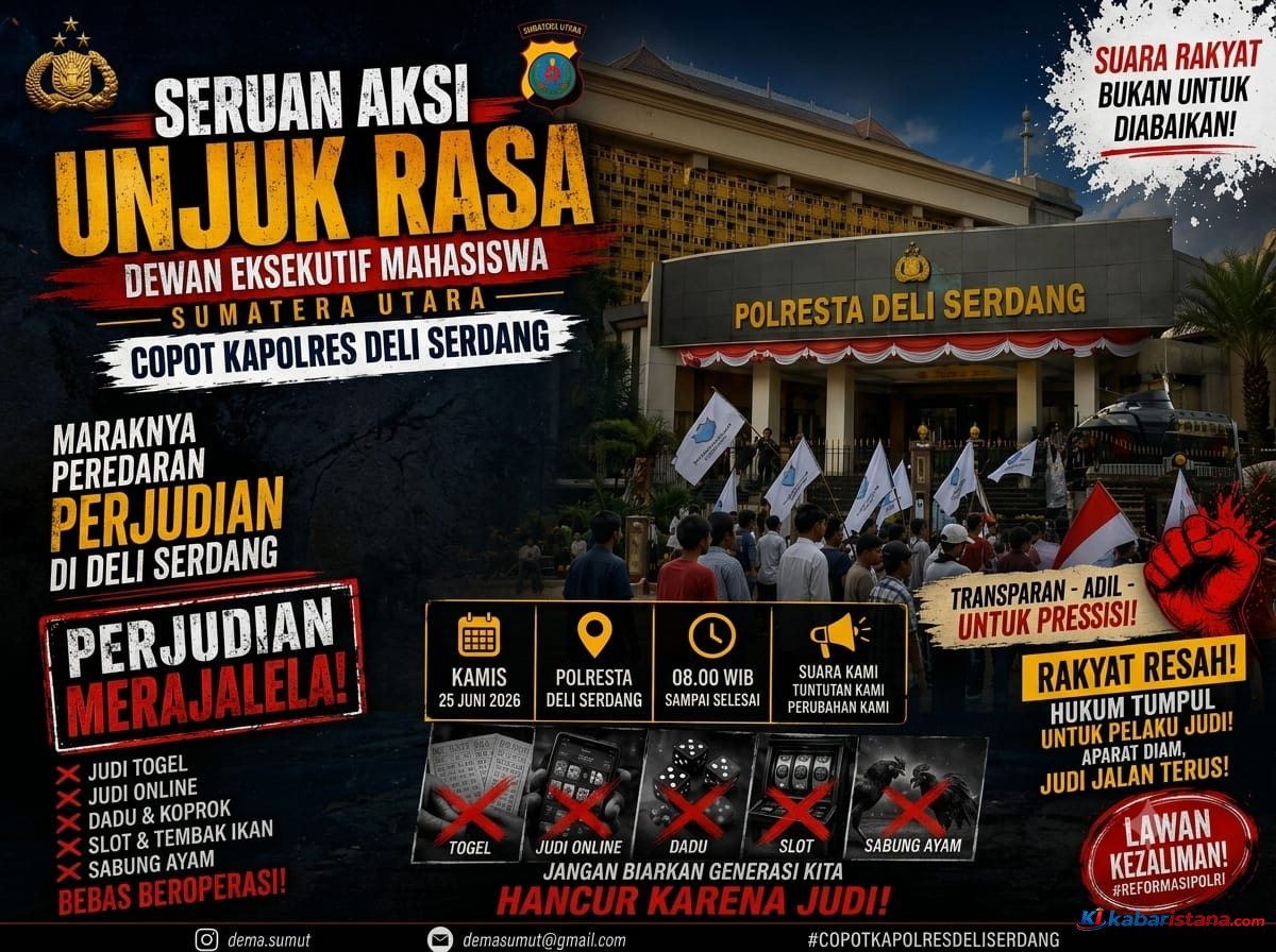 Judi Deli Serdang menjadi sorotan mahasiswa dalam aksi unjuk rasa.