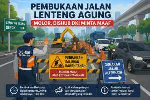 Pembukaan Jalan Lenteng Agung arah Depok tertunda akibat perbaikan saluran bawah tanah