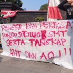 Aksi FRPSH mendesak Polda Metro Jaya mengusut aktor intelektual Hotel Sultan terkait dugaan penghalangan eksekusi aset negara di kawasan eks Hotel Sultan.