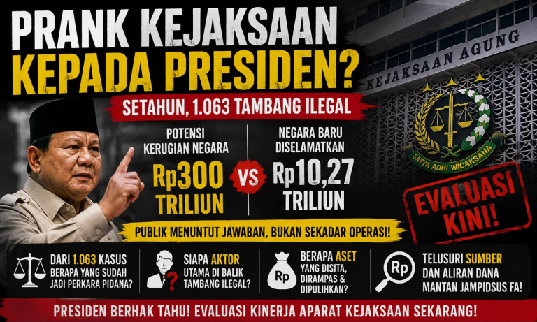 Prank Kejaksaan kepada Presiden? Setahun, 1.063 Tambang Ilegal, Negara Baru Selamatkan Rp10,27 Triliun