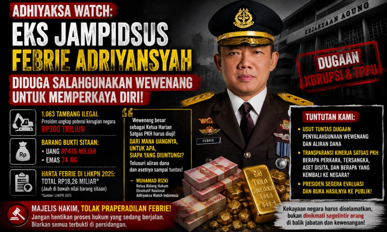 Adhiyaksa Watch: Praperadilan Febrie Jangan Hentikan Pengusutan Dugaan Penyalahgunaan Wewenang