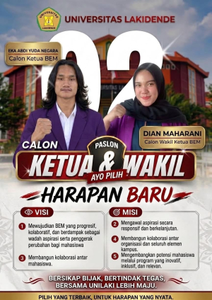 BEM Universitas Lakidende 2026 Dipimpin Eka Abdi Yudha dan Dian Maharani