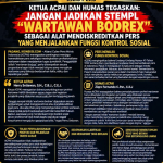 Ketua ACPAI dan Humas Tegaskan: Jangan Jadikan Stempel “Wartawan Bodrex” sebagai Alat Mendiskreditkan Pers