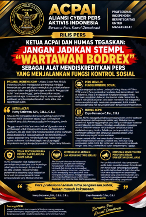 Ketua ACPAI dan Humas Tegaskan: Jangan Jadikan Stempel “Wartawan Bodrex” sebagai Alat Mendiskreditkan Pers